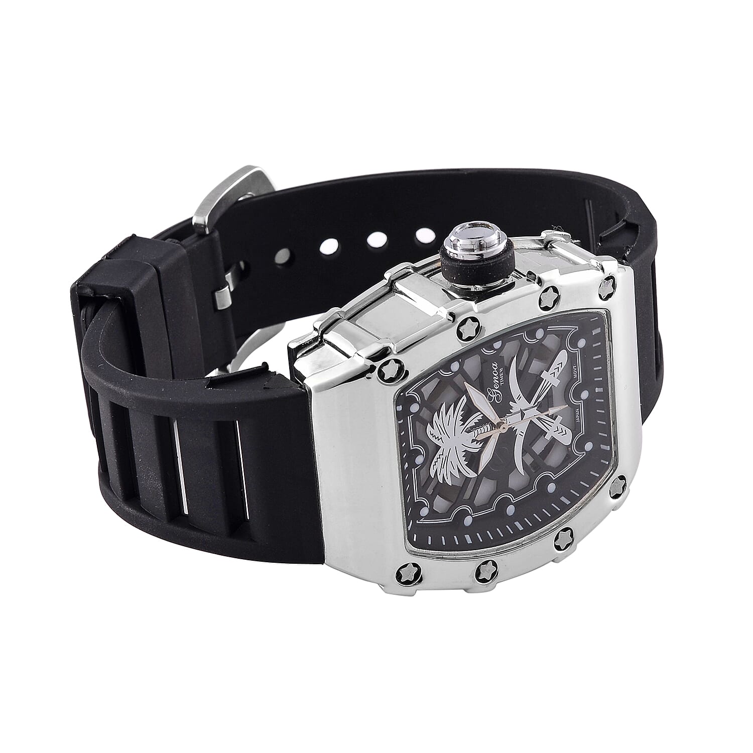 Designer Inspired GENOA TIME V2 Watch with Silicone Strap and Stainless Steel Buckle 7689300 5