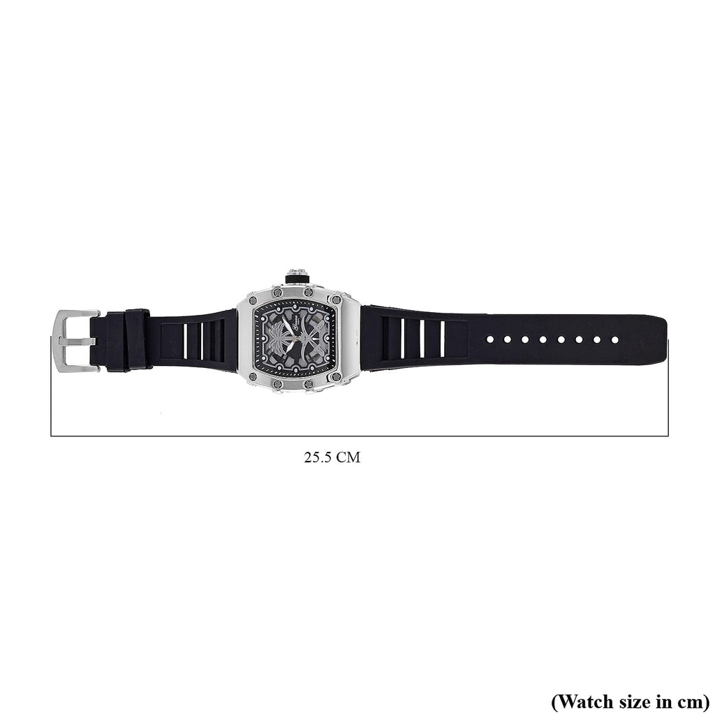 GENOA Japan Movt. 3ATM WR Black Dial Watch with Black Colour Strap