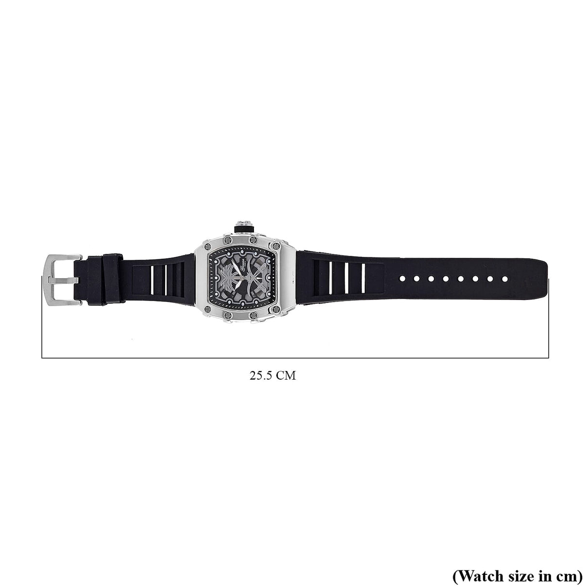 Designer Inspired GENOA TIME V2 Watch with Silicone Strap and Stainless Steel Buckle 7689300 7
