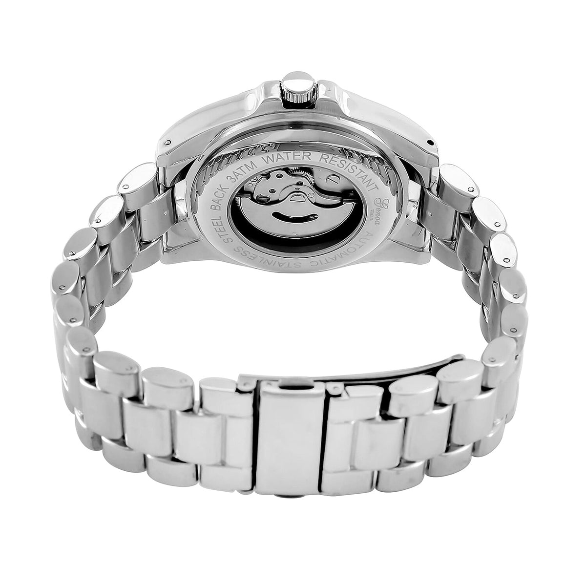 New Launch - GENOA TIME V2 Automatic Mechanical Multifunction Movt. Watch with Stainless Steel Strap Exhibition Back Water Resistant - Silver 7689717 6