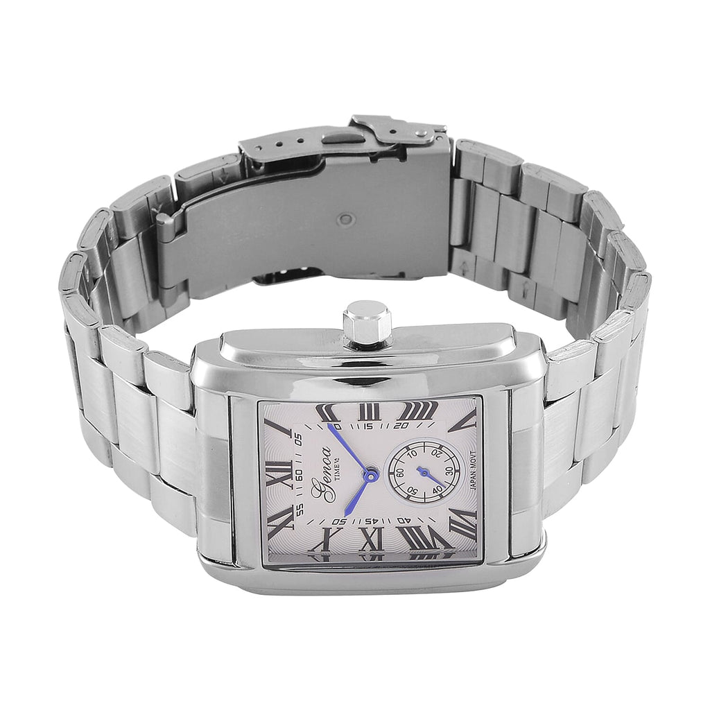 Genoa Time Limited Edition Watch, 3 ATM Water Resistant, With Butterfly Buckle Clasp, Presented in a Gift Box - White