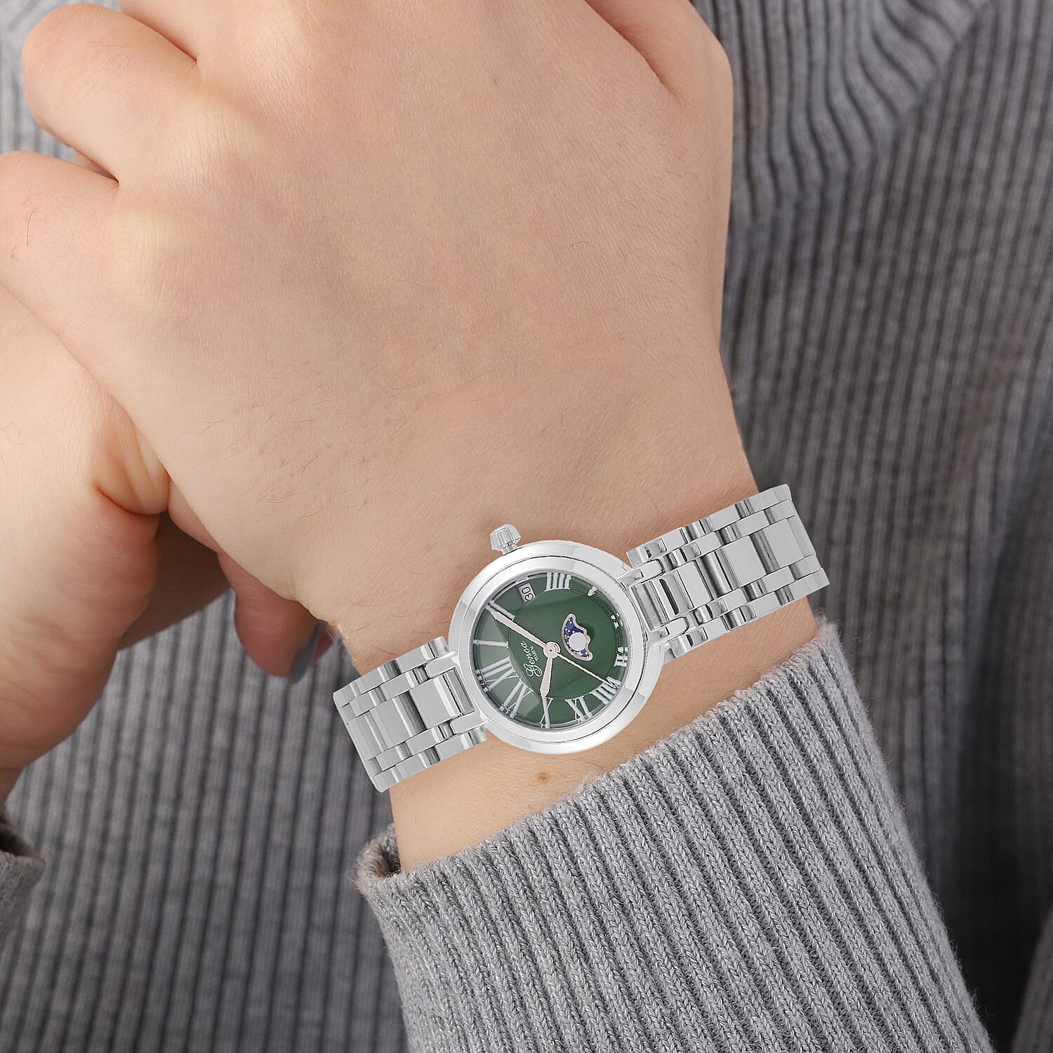 GENOA TIME V2 Green Dial Stainless Steel Watch - Seiko Japan Movement 7802646 3