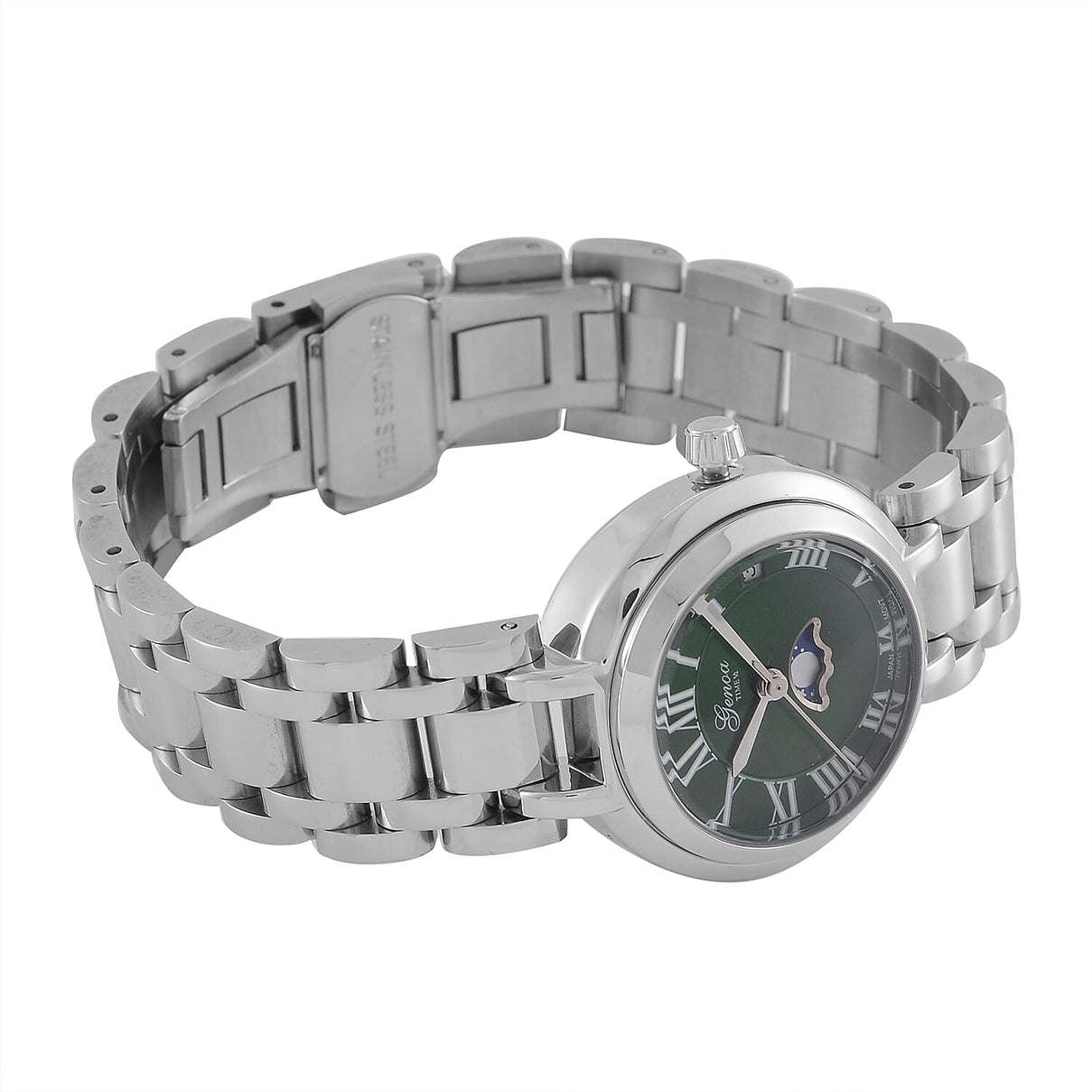 GENOA TIME V2 Green Dial Stainless Steel Watch - Seiko Japan Movement 7802646 6