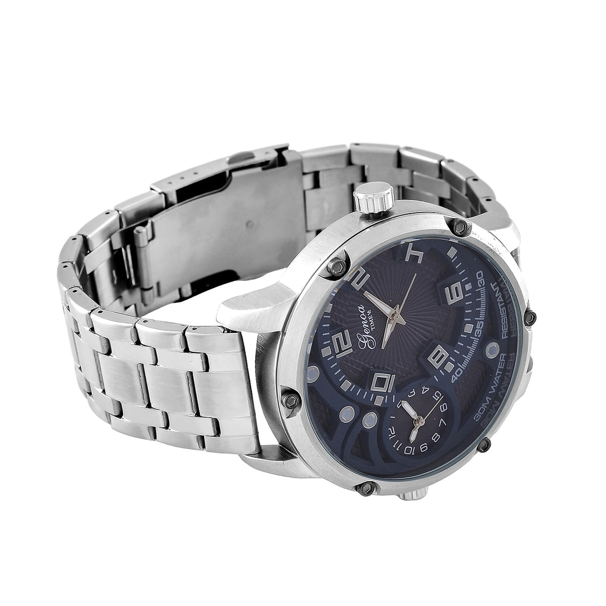 GENOA Japan Movt 3ATM WR Blue Dial Watch with Stainless Steel Chain Strap 7810817 5