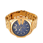 GENOA TIME V2 PE90 Multi-function Movement 3ATM Water Resistant Blue Multi-function Sunshine Dial Watch with Gold Colour Stainless Steel Chain Strap