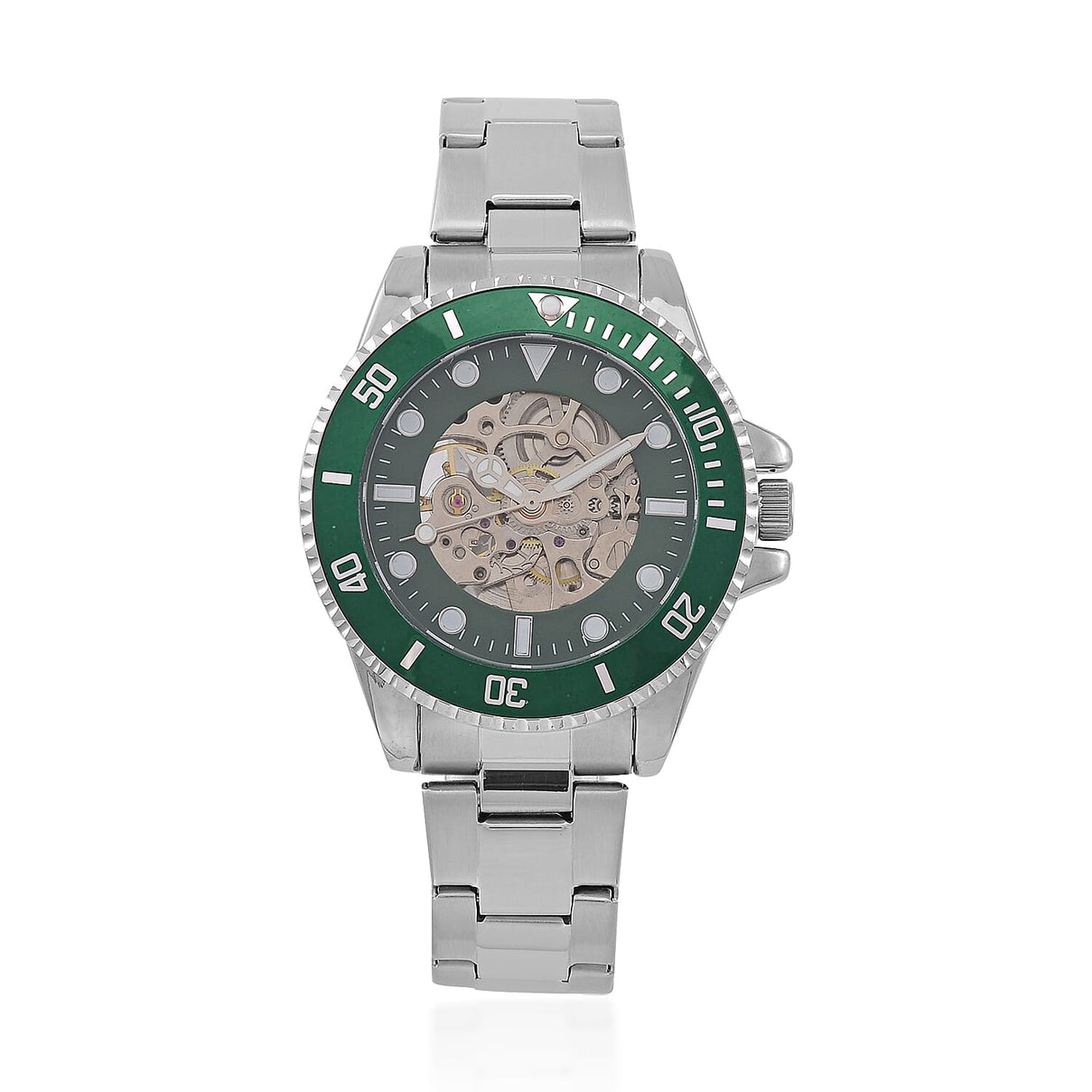 GENOA TIME V2 Automatic Watch with Green Dial and Stainless Steel Strap 7817496 0
