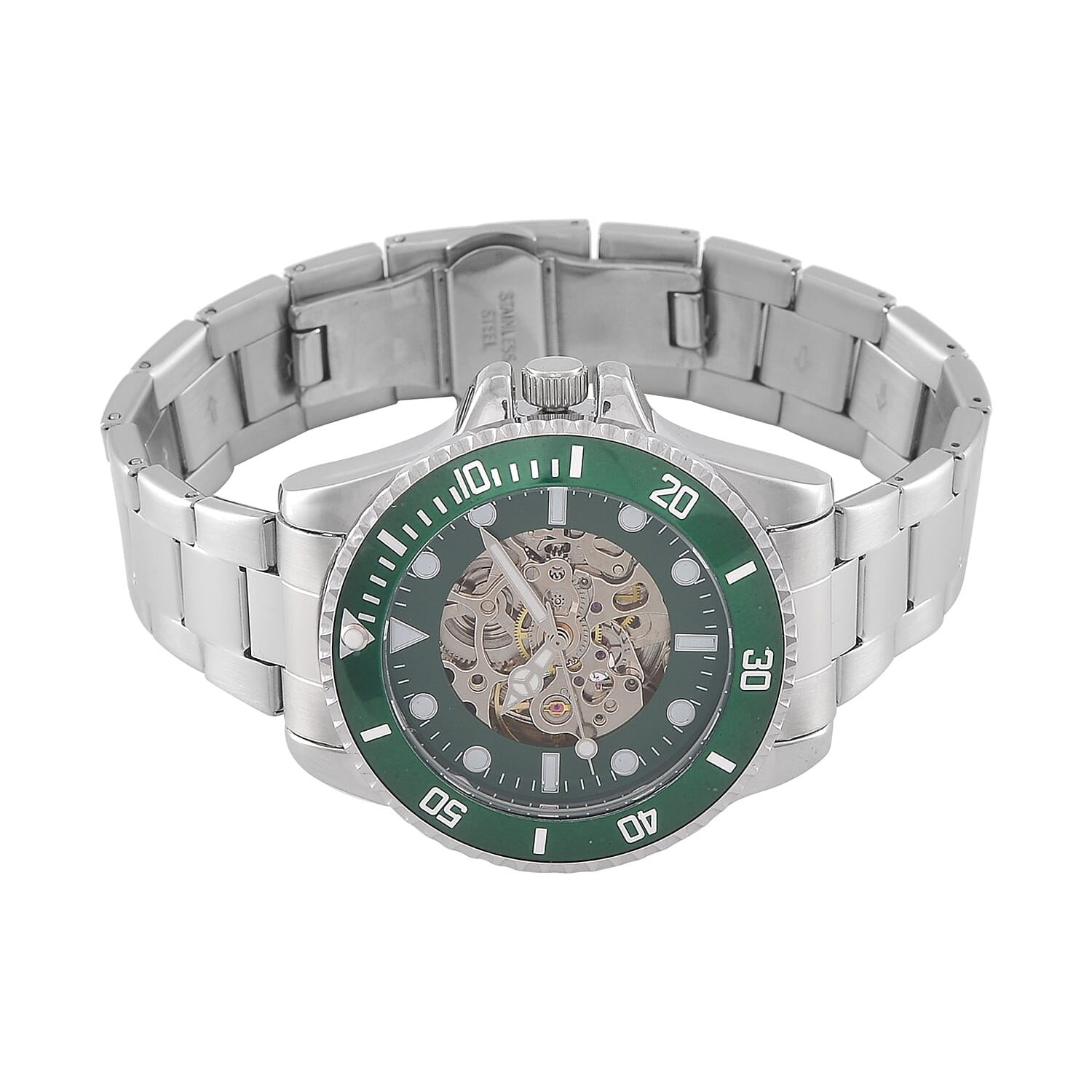 GENOA TIME V2 Automatic Watch with Green Dial and Stainless Steel Strap 7817496 4