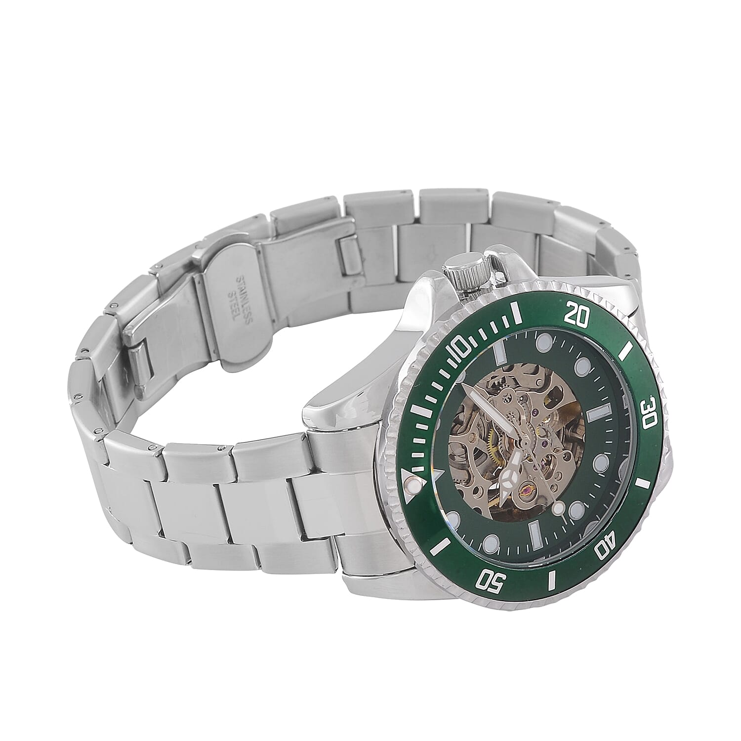 GENOA TIME V2 Automatic Watch with Green Dial and Stainless Steel Strap 7817496 5