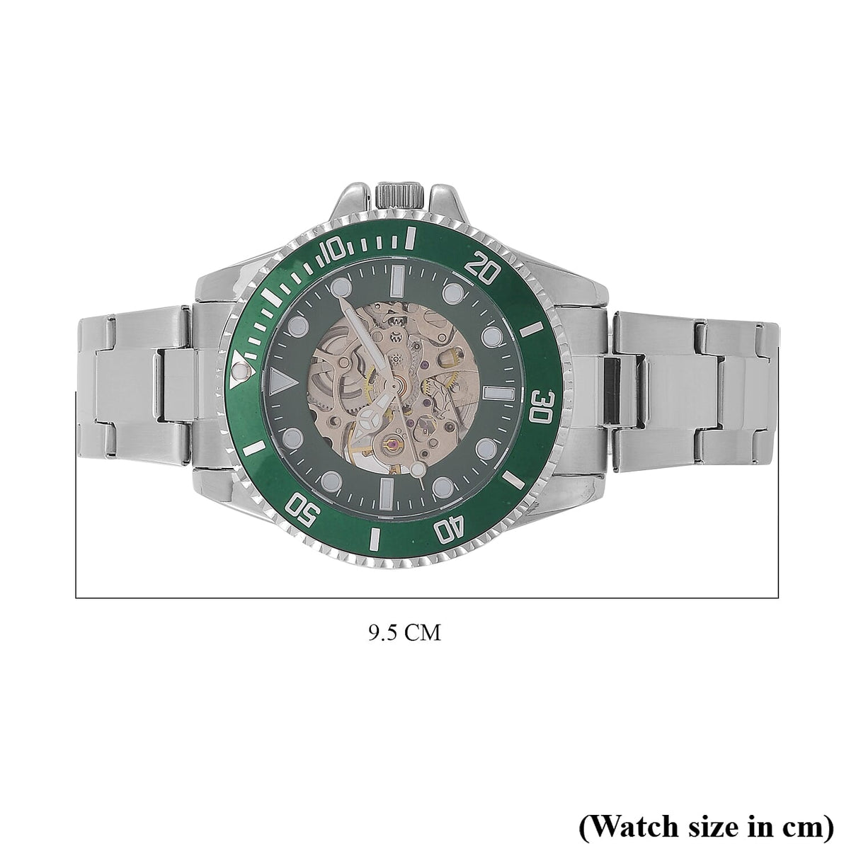 GENOA TIME V2 Automatic Watch with Green Dial and Stainless Steel Strap 7817496 7