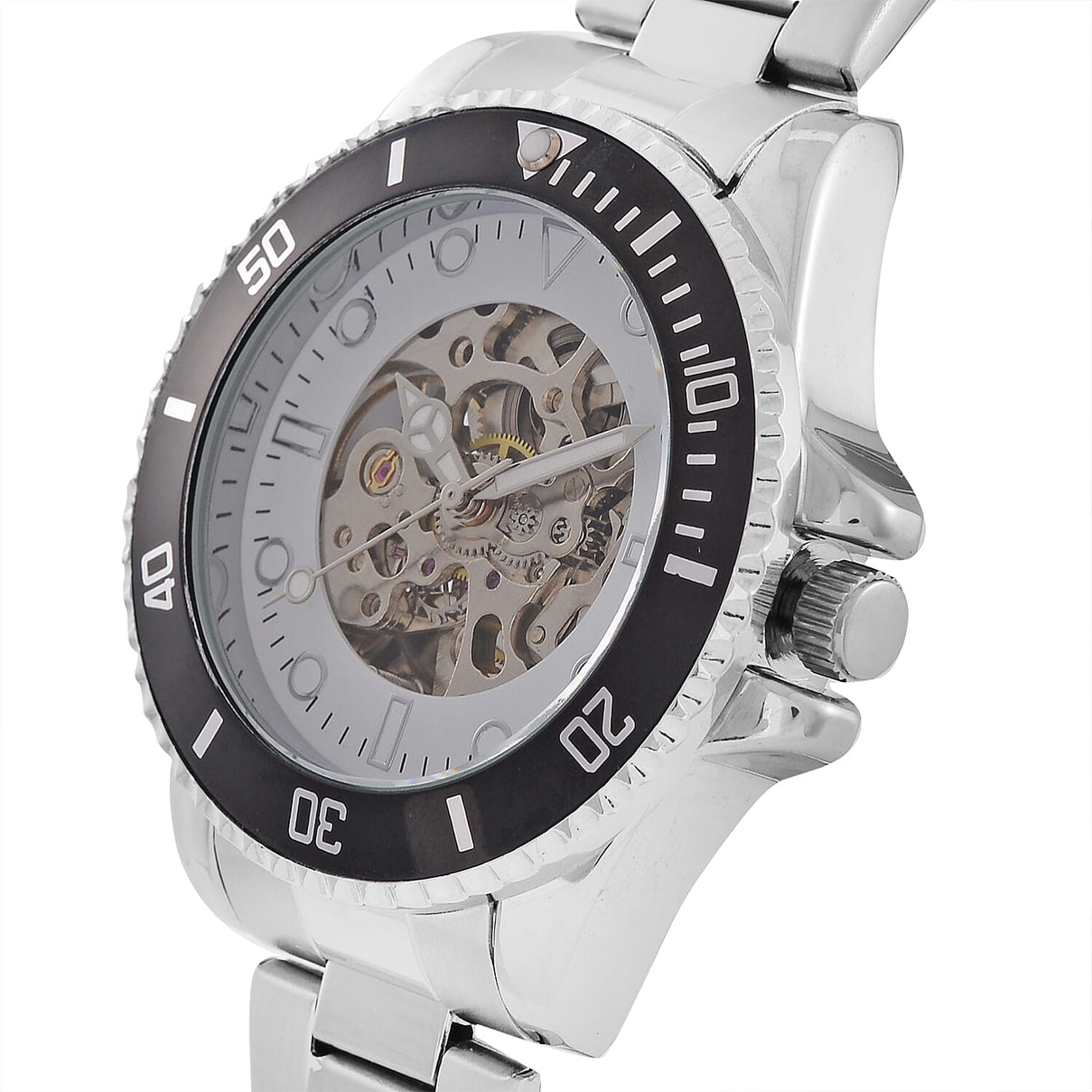 GENOA TIME V2 Automatic Watch with White Dial and Stainless Steel Strap 7817497 3
