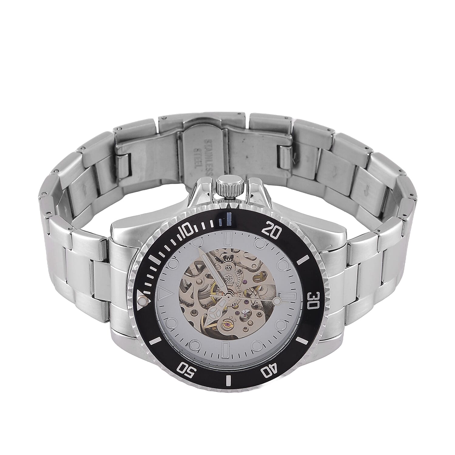 GENOA TIME V2 Automatic Watch with White Dial and Stainless Steel Strap 7817497 4