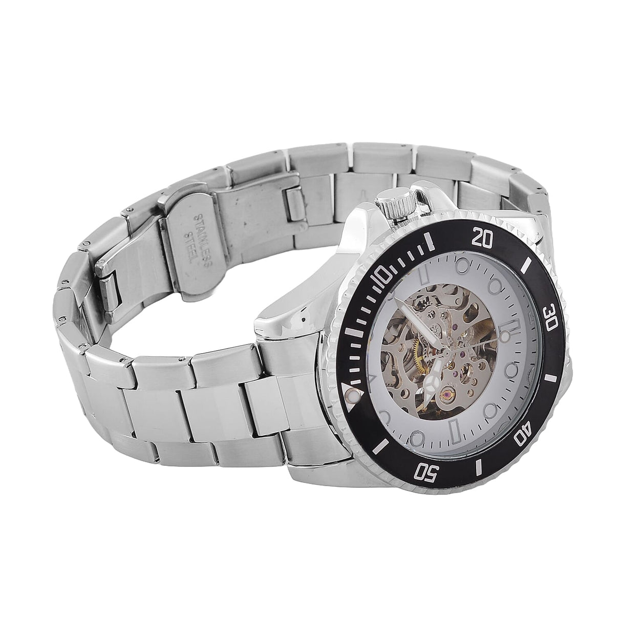 GENOA TIME V2 Automatic Watch with White Dial and Stainless Steel Strap 7817497 5