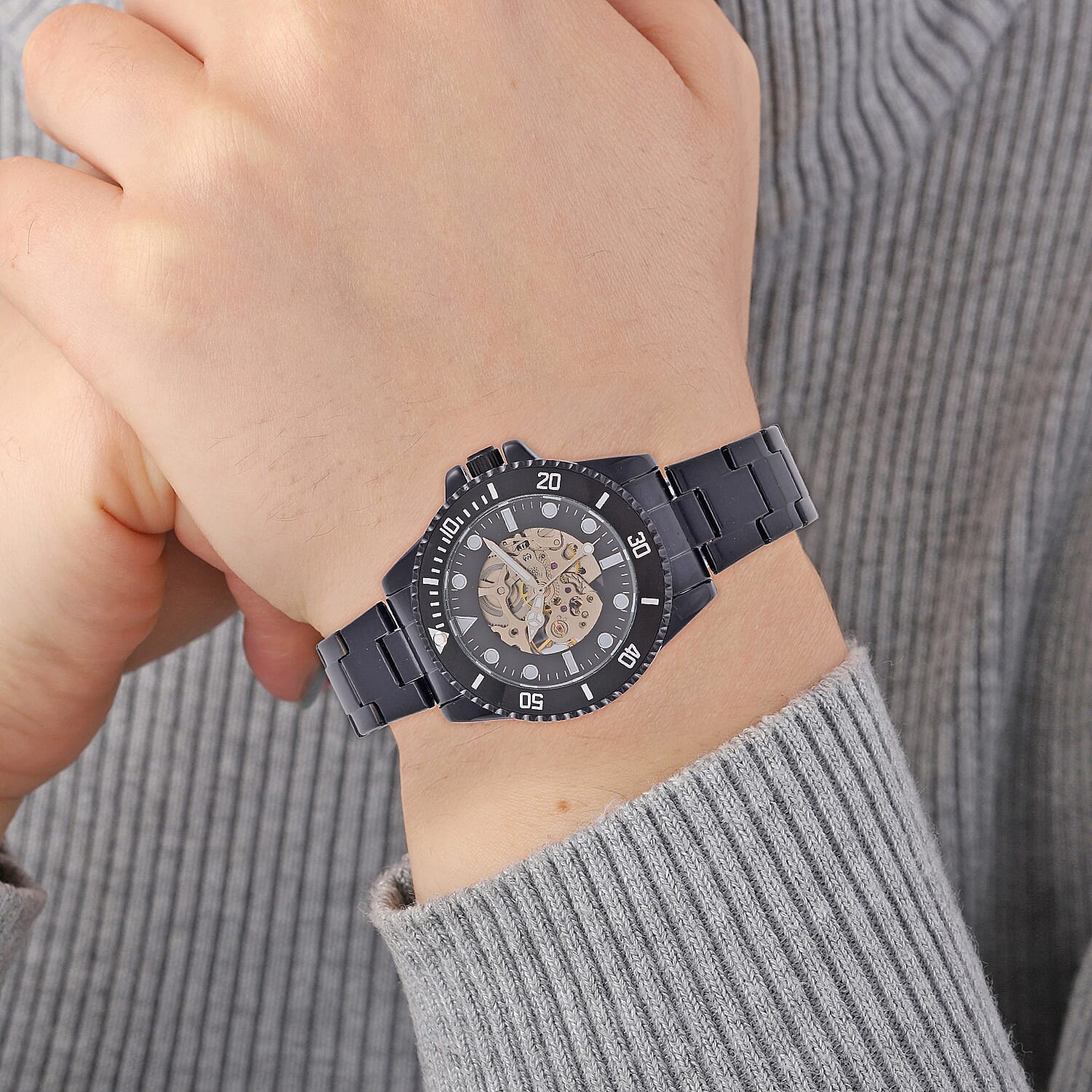 GENOA TIME V2 Automatic Watch with Black Dial and Stainless Steel Strap 7817557 3
