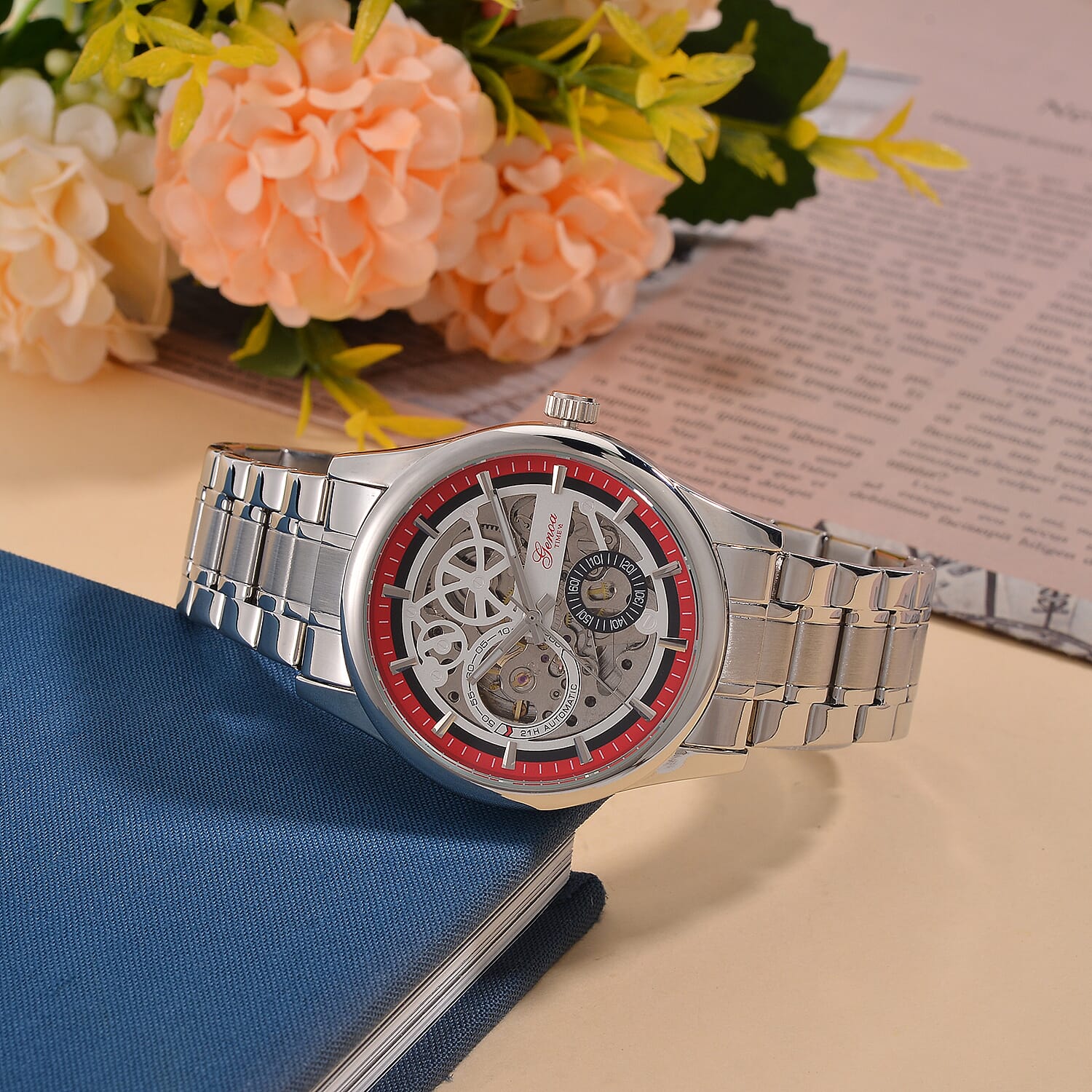 Limited Edition - Genoa Time V2 Automatic Movt, Skeleton Dial Crystal Studded Watch 7829466 2