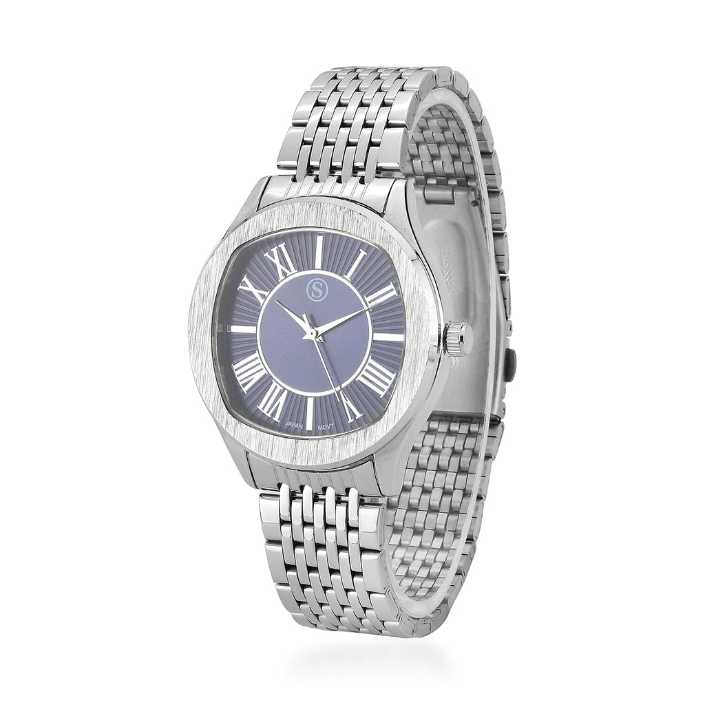 STRADA Japanese Movement Water Resistant Blue Sunshine Hydraulic Dial Watch with Stainless Steel Strap