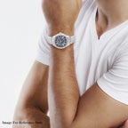 STRADA Japanese Movement Water Resistant Blue Sunshine Hydraulic Dial Watch with Stainless Steel Strap