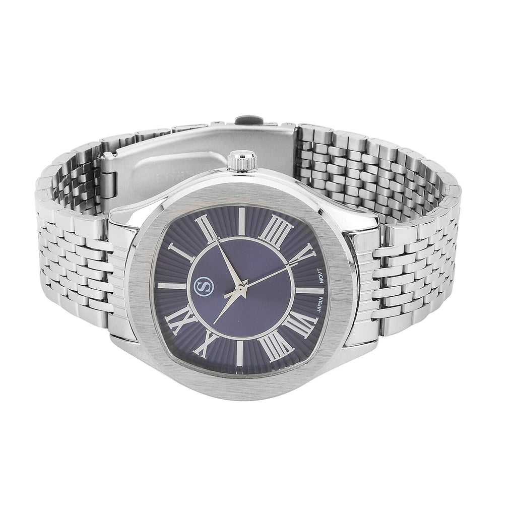 STRADA Japanese Movement Water Resistant Blue Sunshine Hydraulic Dial Watch with Stainless Steel Strap