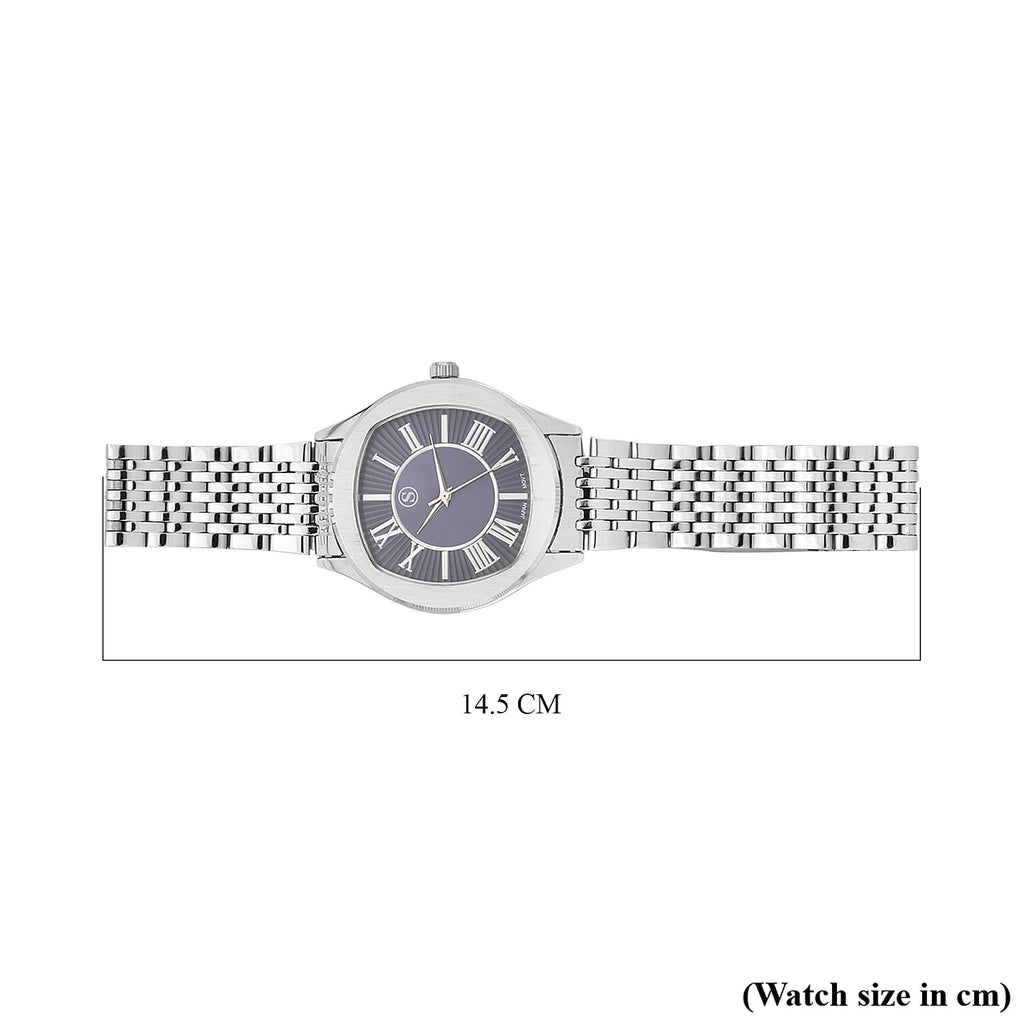 STRADA Japanese Movement Water Resistant Blue Sunshine Hydraulic Dial Watch with Stainless Steel Strap