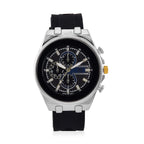 STRADA Japanese Movement Water Resistant Hydraulic Dial Watch with Black Colour Silicone Strap