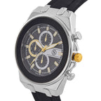 STRADA Japanese Movement Water Resistant Hydraulic Dial Watch with Black Colour Silicone Strap