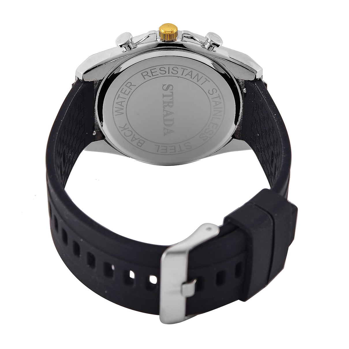 STRADA Japanese Movement Water Resistant Hydraulic Dial Watch with Black Colour Silicone Strap 8030681 5