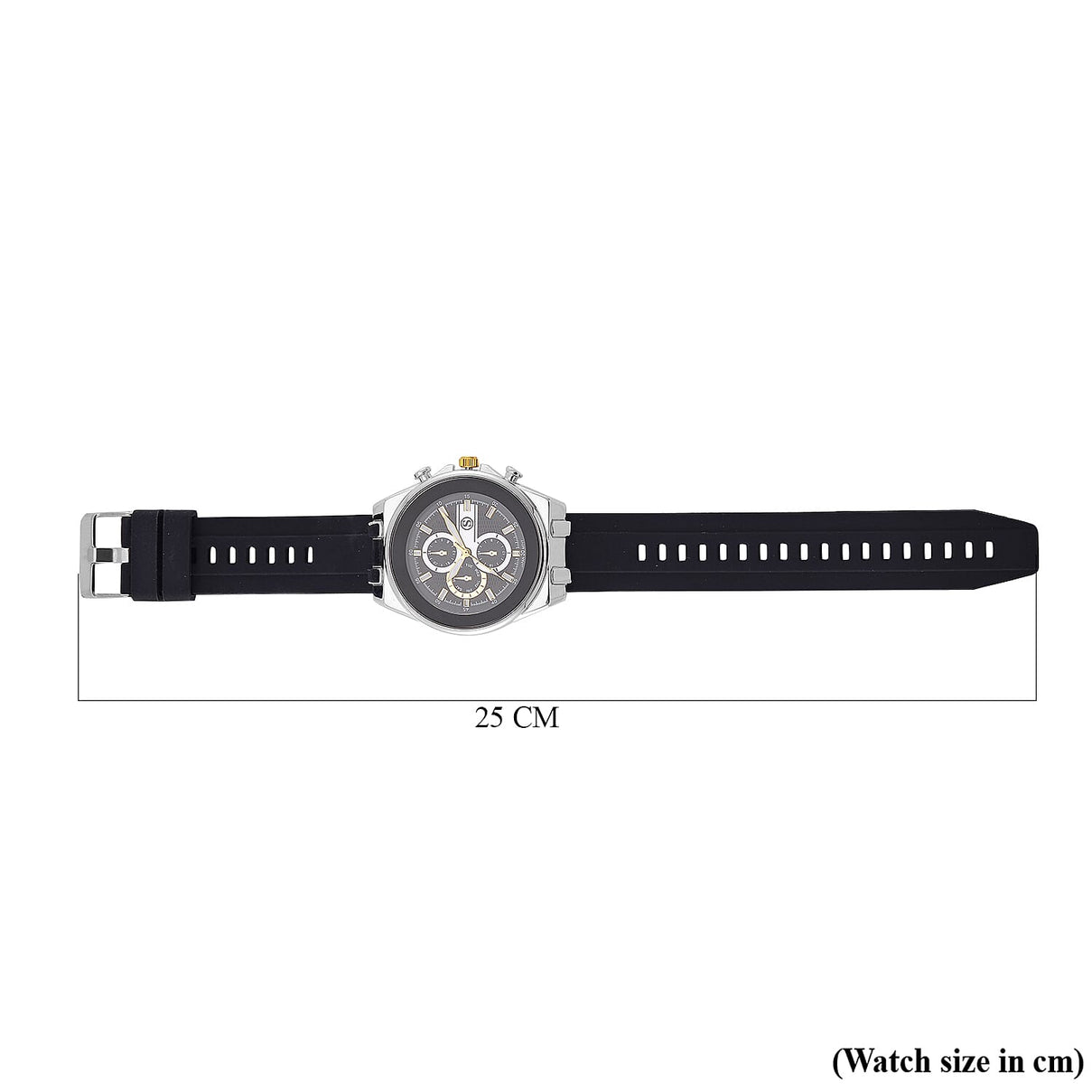 STRADA Japanese Movement Water Resistant Hydraulic Dial Watch with Black Colour Silicone Strap 8030681 6