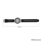 STRADA Japanese Movement Water Resistant Hydraulic Dial Watch with Black Colour Silicone Strap