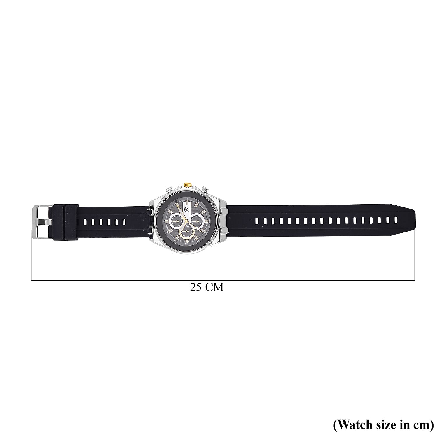 STRADA Japanese Movement Water Resistant Hydraulic Dial Watch with Black Colour Silicone Strap 8030681 6