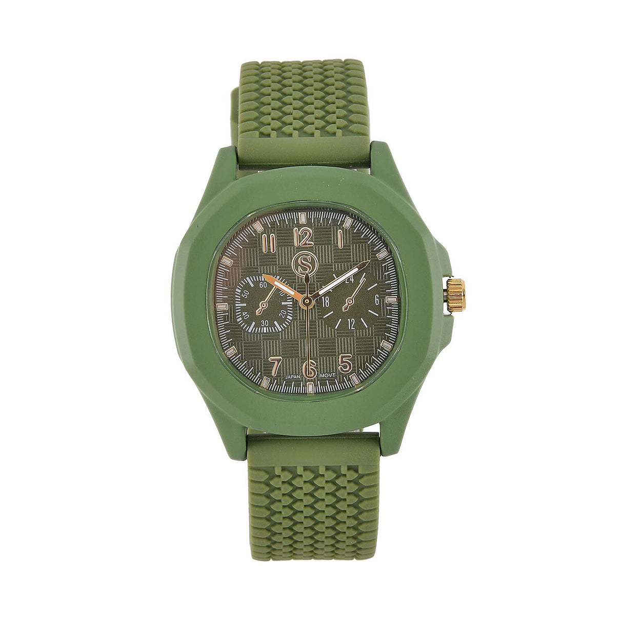 STRADA Japanese Movement Green Analog Watch With Leather Strap and Buckle Fastening 7618294 0
