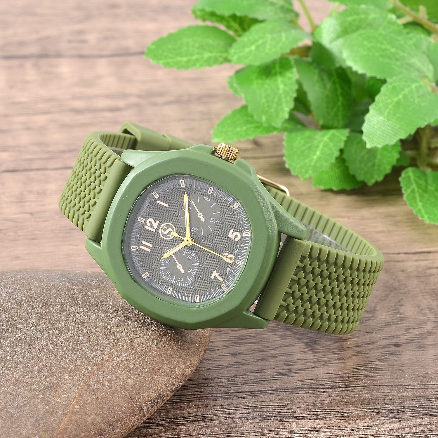 STRADA Japanese Movement Green Analog Watch With Leather Strap and Buckle Fastening 7618294 2