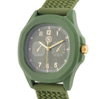 STRADA Japan Movt.  Analog Watch With Green Silicone Strap