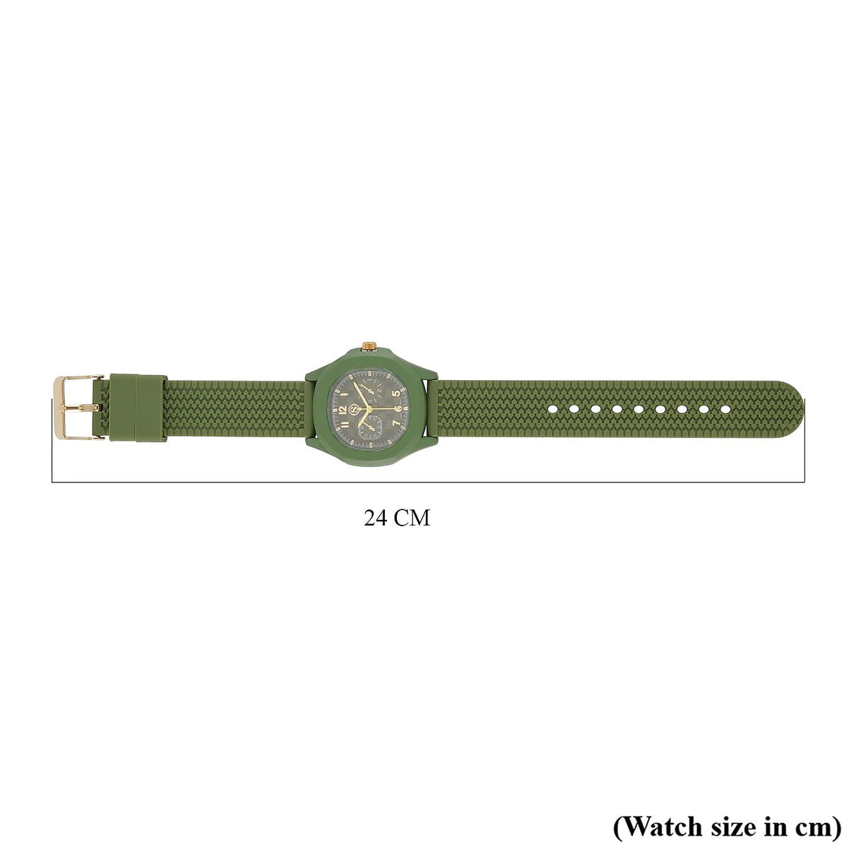 STRADA Japanese Movement Green Analog Watch With Leather Strap and Buckle Fastening 7618294 7