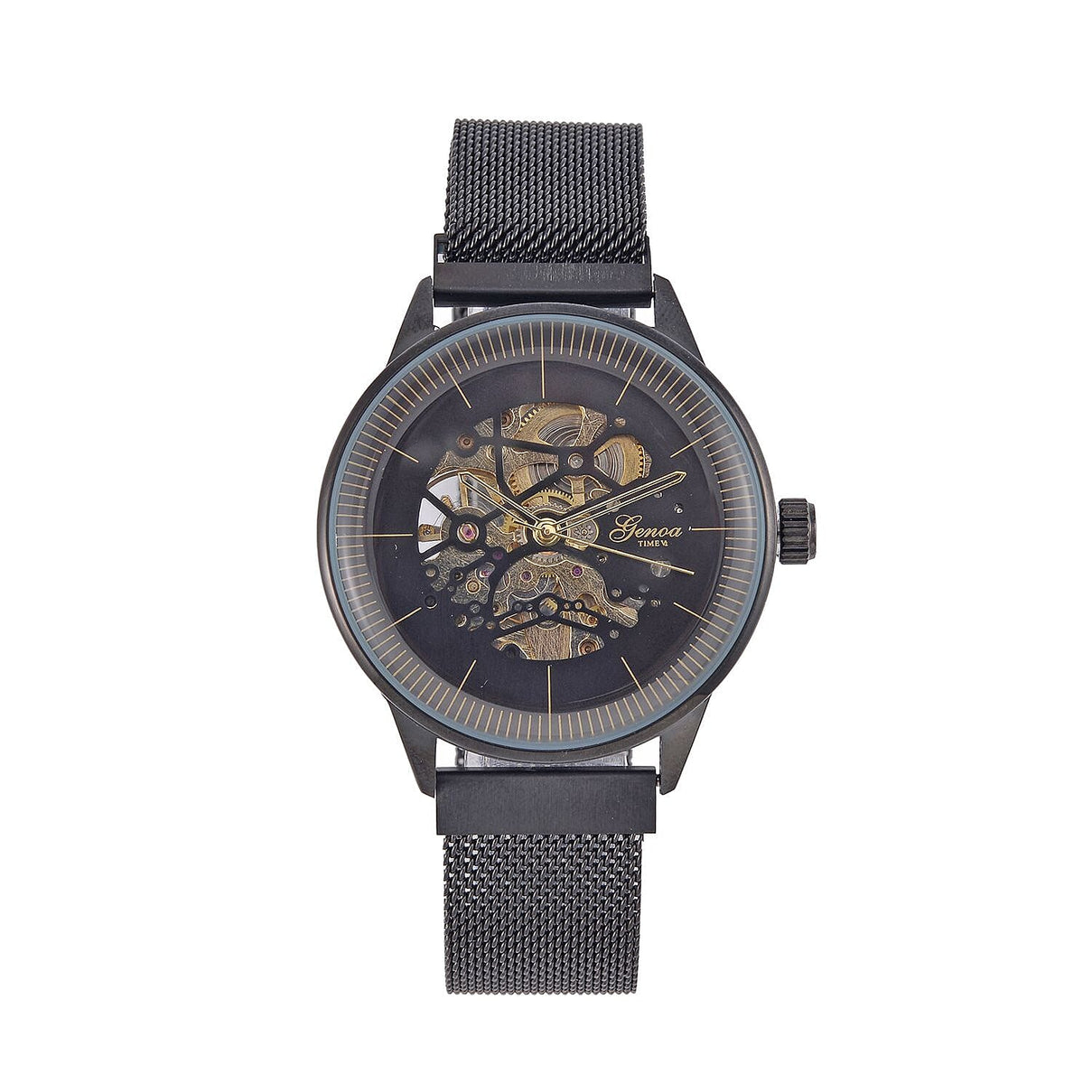 GENOA Automatic Mechanical Movement With Literal Dial With Arched Glass 7624324 0