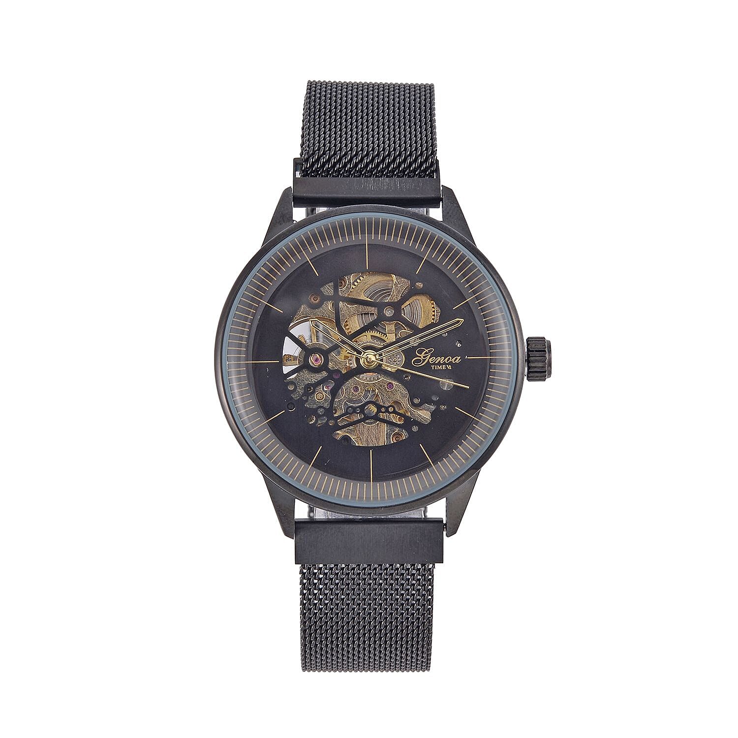 GENOA Automatic Mechanical Movement With Literal Dial With Arched Glass 7624324 0