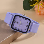 STRADA Japan Movt. Hydraulic Literal Dial WR Watch with Silicon Strap - Purple