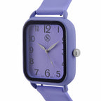 STRADA Japan Movt. Hydraulic Literal Dial WR Watch with Silicon Strap - Purple