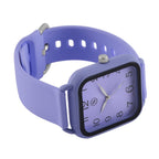 STRADA Japan Movt. Hydraulic Literal Dial WR Watch with Silicon Strap - Purple