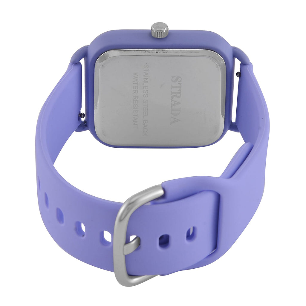 STRADA Japan Movt. Hydraulic Literal Dial WR Watch with Silicon Strap - Purple