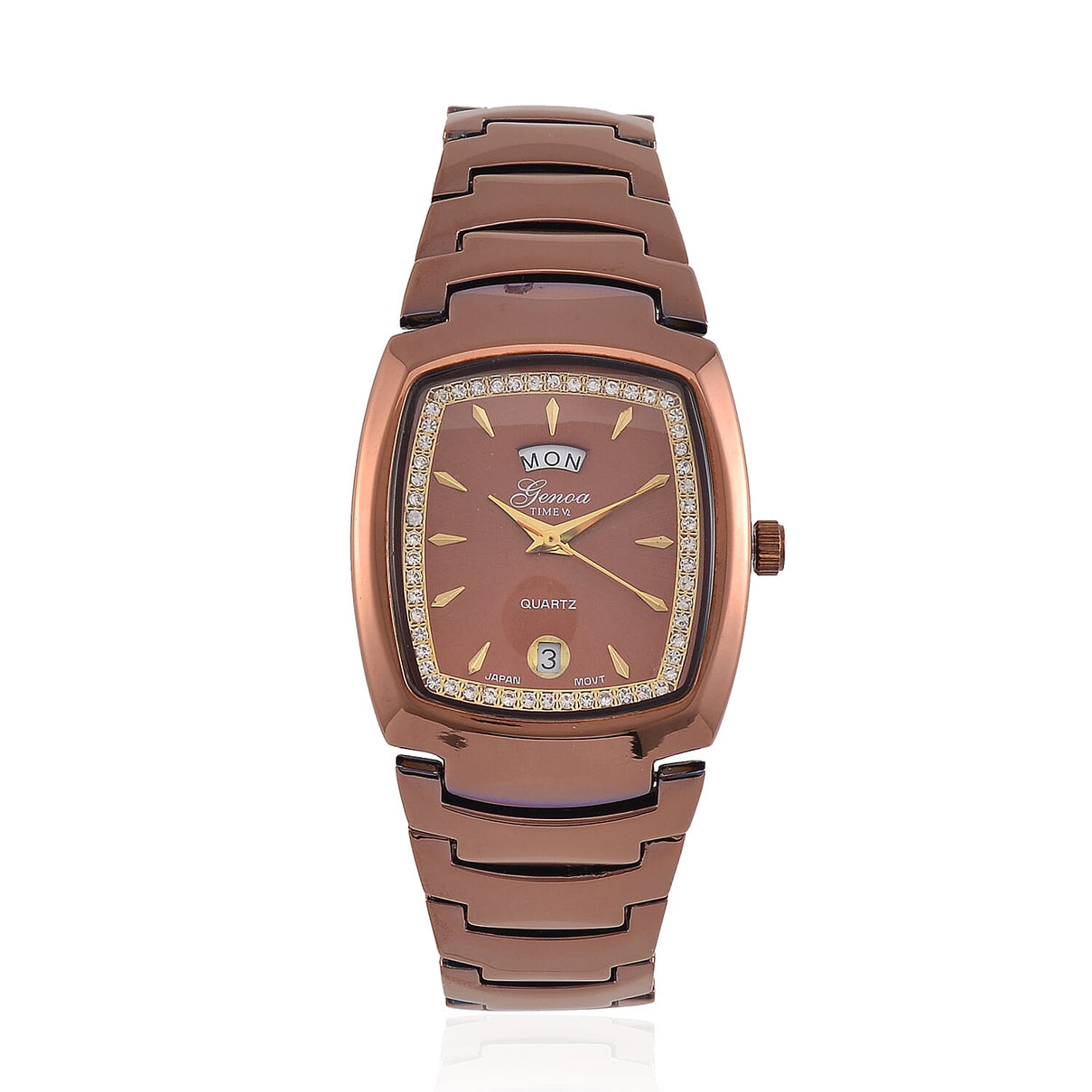 Designer Inspired Closeout Deal  - GENOA Japanese Movement Watch in Stainless Steel - Bronze 7802695 0