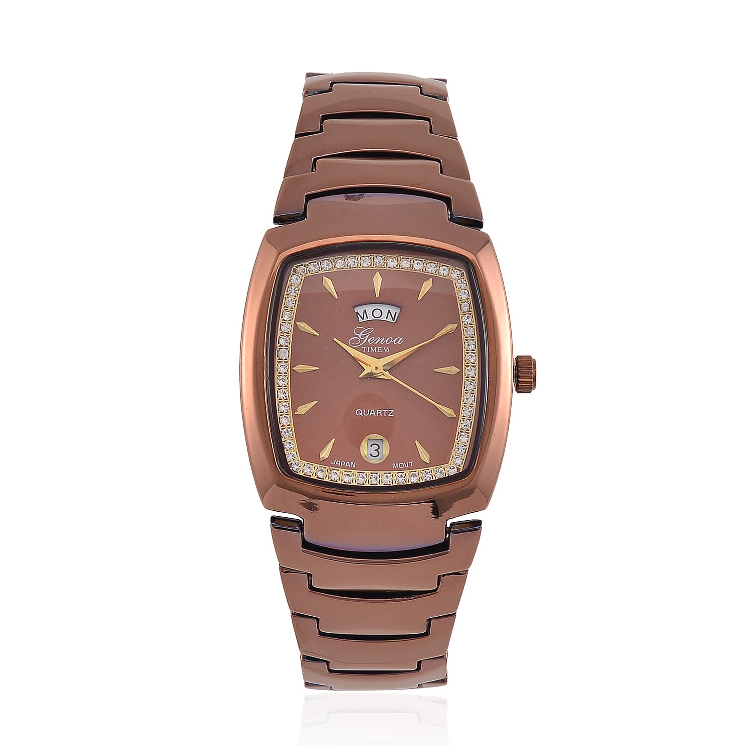 Designer Inspired Closeout Deal  - GENOA Japanese Movement Watch in Stainless Steel - Bronze 7802695 0