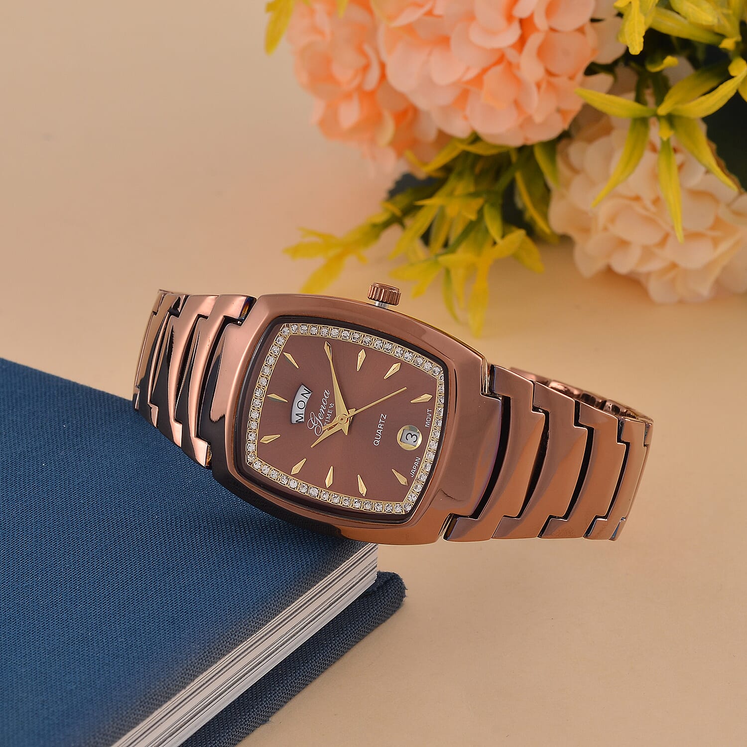 Designer Inspired Closeout Deal  - GENOA Japanese Movement Watch in Stainless Steel - Bronze 7802695 1