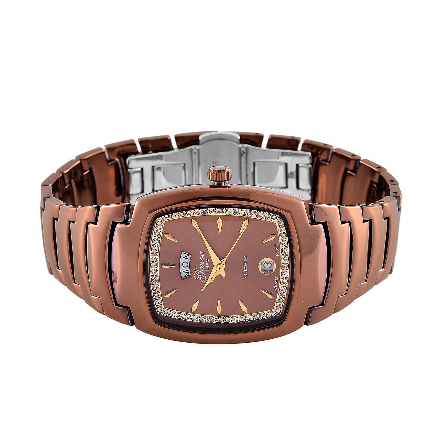 Designer Inspired Closeout Deal  - GENOA Japanese Movement Watch in Stainless Steel - Bronze 7802695 4