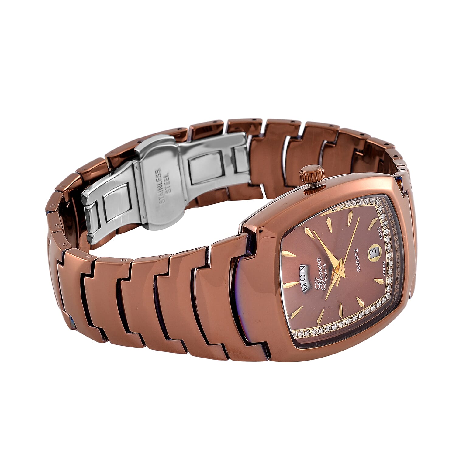 Designer Inspired Closeout Deal  - GENOA Japanese Movement Watch in Stainless Steel - Bronze 7802695 5