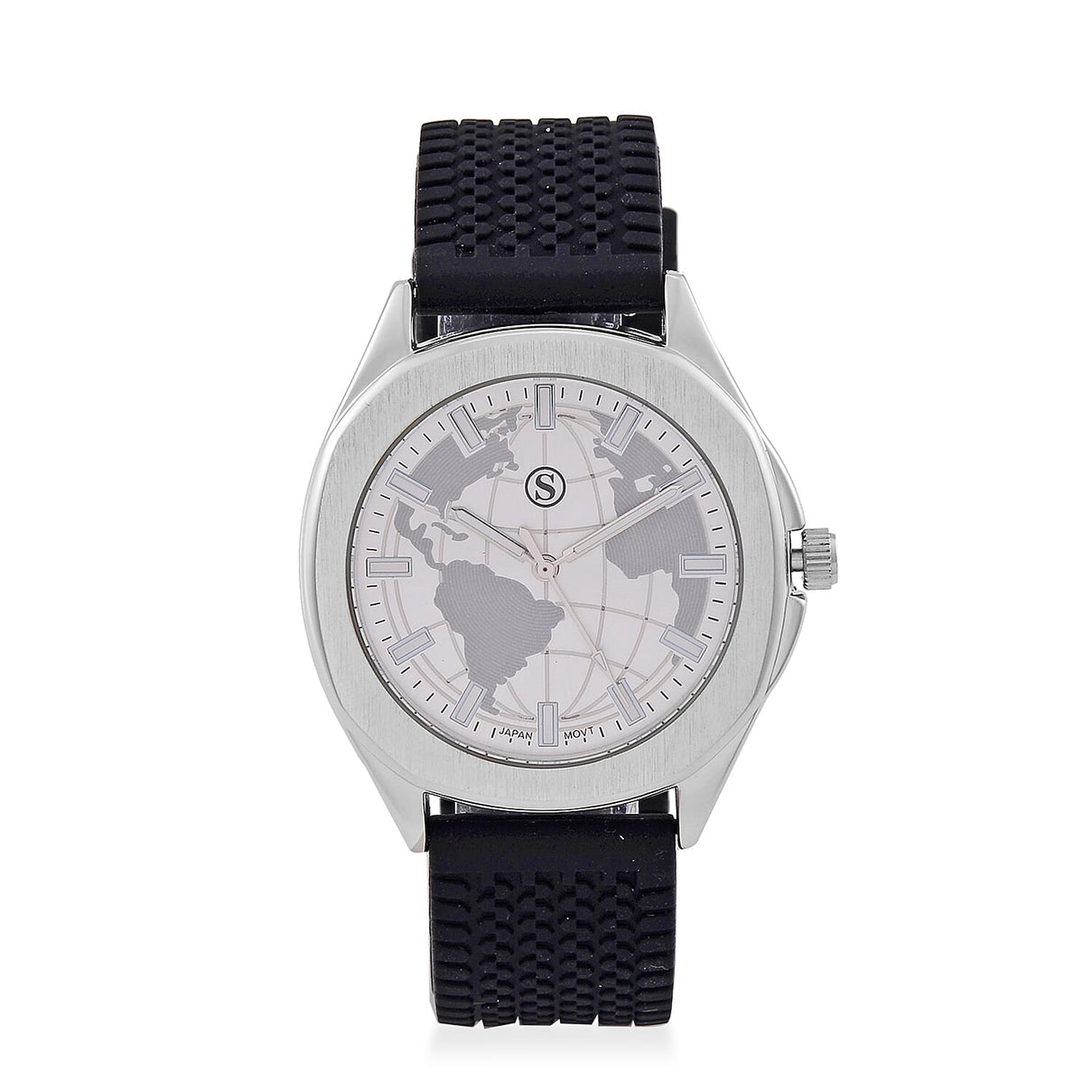 STRADA Globe Dial Silicone Watch 7813020 0