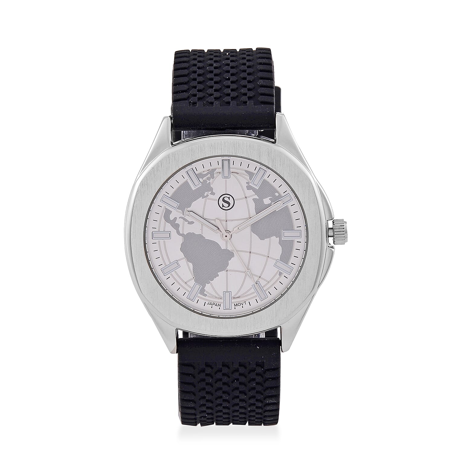 STRADA Globe Dial Silicone Watch 7813020 0