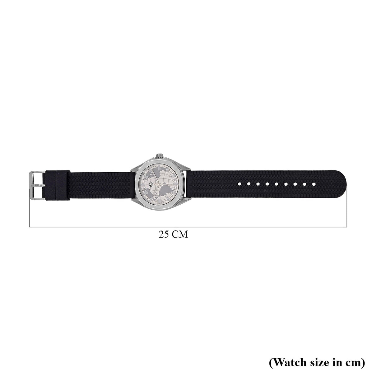 STRADA Globe Dial Silicone Watch 7813020 7