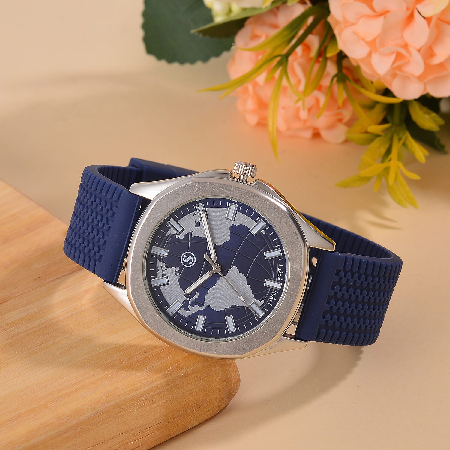 STRADA PC21S Japan Movement Globe Dial Watch 7813040 1