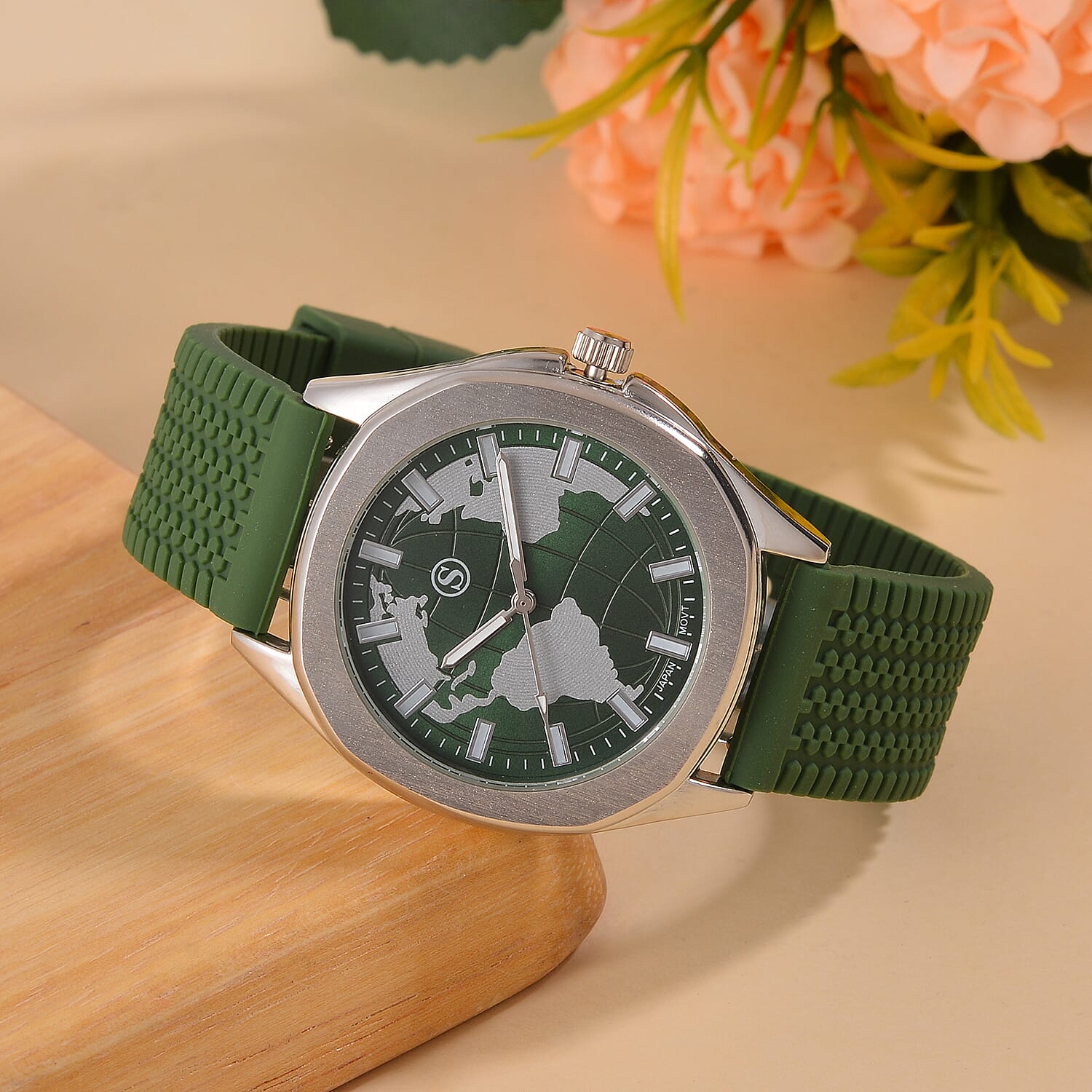 STRADA Globe Dial Silicone Watch 7813041 2