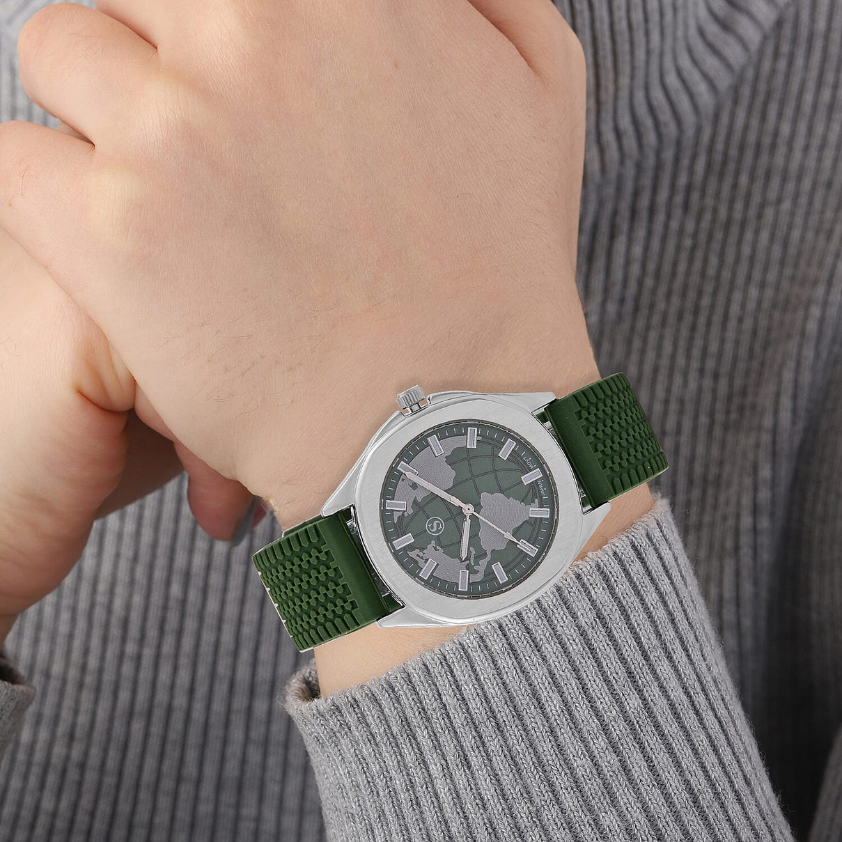 STRADA Globe Dial Silicone Watch 7813041 3