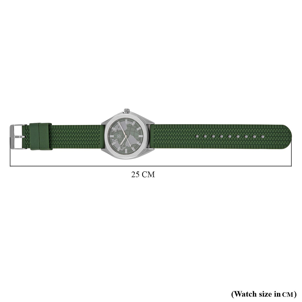 STRADA Globe Dial Silicone Watch 7813041 8